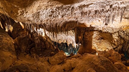 Discover the enchanting Mallorica cave in Mallorca, Spain, where unique stalactites and stalagmites...