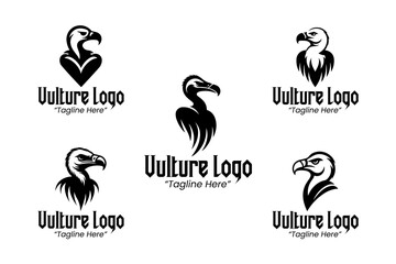 5 Vulture Logo Set Modern Minimalist Animal Brand Design