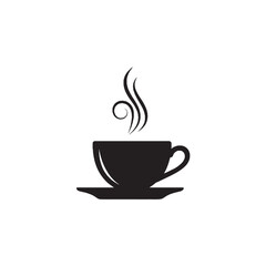 Tea Cup with Steam Swirl Silhouette Vector for Beverage, Relaxation, and Café Concepts