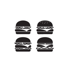 Burger Silhouette Vector for Fast Food, Restaurant, and Culinary Concepts