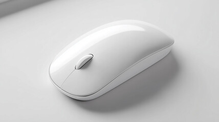 White computer mouse on white surface