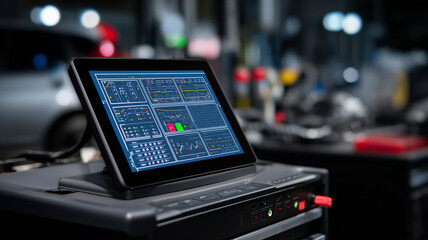 Automotive diagnostic equipment displaying data