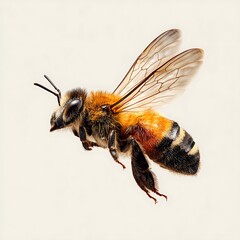 Honey bee flying macro photography detailed close up insect nature wildlife apis mellifera pollination 100mm