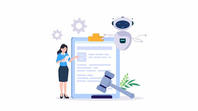 Artificial Intelligence in Law, video animation 4k clip