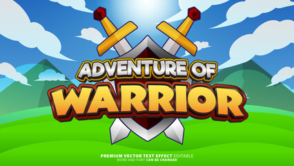 Adventure of warrior text effect