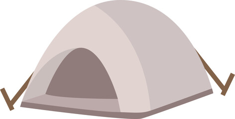 Soft Beige Camping Tent with Simple Frame