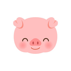 Cute pig face design element.