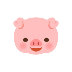 Cute pig face design element.