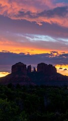 Fototapeta premium Dramatic sunset over buttes