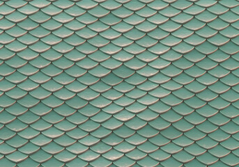Light teal scaled roof tiles