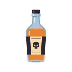 Poison bottle vector illustration skull label dangerous liquid halloween concept isolated graphic