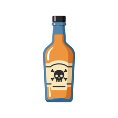 Poison bottle vector illustration skull and crossbones label toxic liquid container danger warning symbol hazardous substance