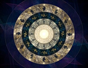 Abstract circular design with concentric layers