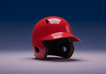 Red baseball helmet isolated