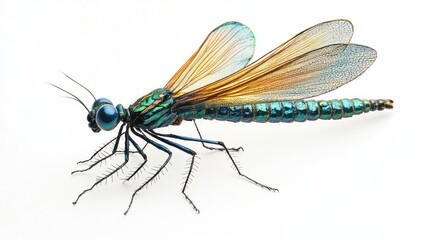Colorful dragonfly isolated on white background