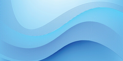 Elegant blue abstract wave background with smooth flowing curves. Vector ilustration.