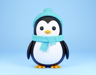 Fototapeta premium penguin on snow