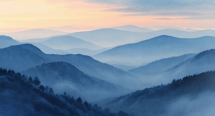 Fototapeta premium Serene Misty Mountains Breathtaking Landscape Photography