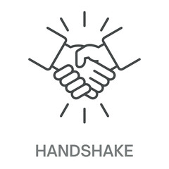 Handshake Simple Style Design Outline Symbol Illustration
