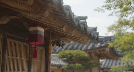 Asian Hanging Lanterns, Wooden Architecture, Temple Decor, Traditional Crafts