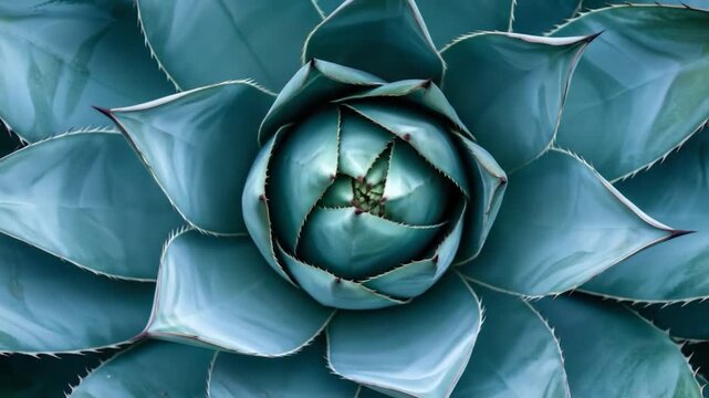 Agave Plant Macro Photography: Teal Succulent