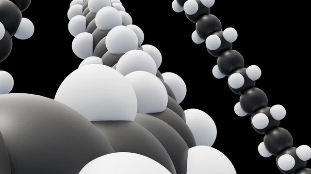 A 3danimation of molecule of polyethylene glycol (PEG). a synthetic polymer with many uses, from medicine to manufacturing.	