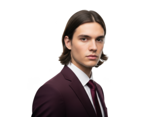 Professional young man in suit portrait stock photo, business attire, isolated image, model pose, studio shot, png image, transparent background isolated on transparent background