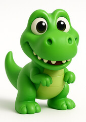 Cute 3D cartoon dinosaur character isolated on white background. © Sonny