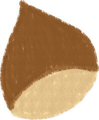 Hand Drawn Chestnut Nut Illustration – Autumn Food Element for Seasonal Harvest Clipart Isolated on White