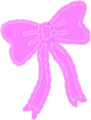 Pink Ribbon Bow Hand Drawn Illustration – Cute Pastel Decorative Clipart for Valentine, Gift, and Wedding Design