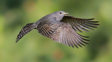 Obraz premium Common Cuckoo, cuculus canorus, Adult in Flight, Normandy in France