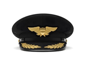 Pilot's hat with golden insignia