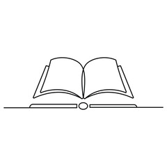 Minimalist Open Book Line Art Illustration for Education and Creative Projects with a Clean White Background Depicting Knowledge