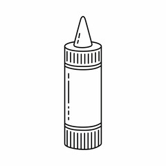 Minimalist Outline Illustration of Squeeze Bottle Perfect for Condiments or Sauces in Clean Design Ready to Use