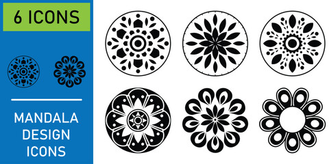 Mega mandala bundle silhouette set. Mandala pattern stencil doodles sketch. Beautiful mandala art for coloring book. Simple decorative mandala artwork vector. 