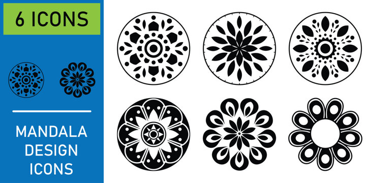 Mega mandala bundle silhouette set. Mandala pattern stencil doodles sketch. Beautiful mandala art for coloring book. Simple decorative mandala artwork vector. 