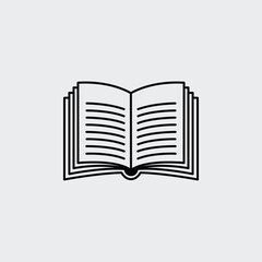 Open Book Outline Icon Symbolizing Knowledge Education and Learning Concepts Design for Graphic Design Vector Illustration Template