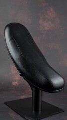 Black motorcycle seat display