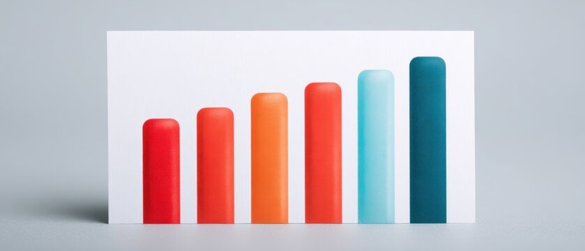A visually captivating representation of growth, as vibrant colored bars ascend, symbolizing progress and development within a minimalistic composition. - Powered by Adobe