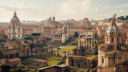 Fototapeta premium Panoramic view of ancient Rome