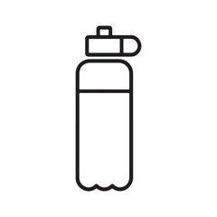 Reusable Water Bottle Icon in Outline Style on White Background