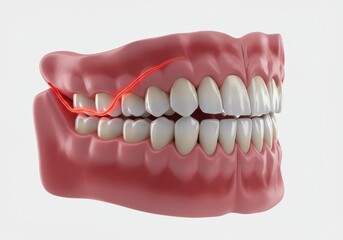 Obraz premium x-default 3D Render of Teeth with Gum Recession