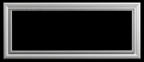 Elegant Silver Picture Frame with Intricate Beading and a Classic Design, Perfect for Displaying Art or Memories in a Timeless Style