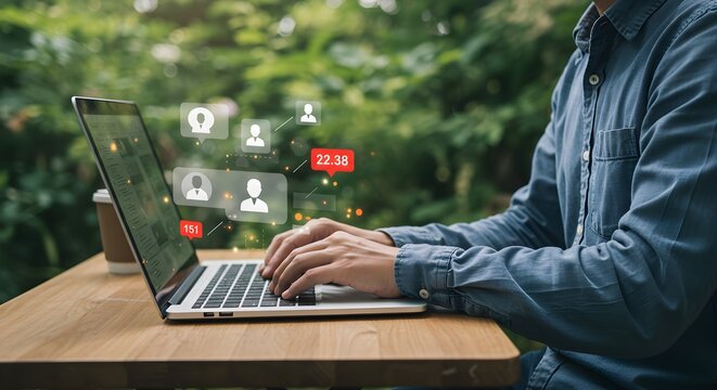 Social media user engagement with virtual notifications