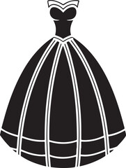 Elegant Formal Gown Silhouette Vector Design