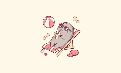 Chill Out Seal Cartoon