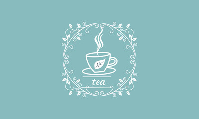 Elegant Tea Cup Emblem