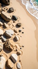 Coastal rocks and sand patterns