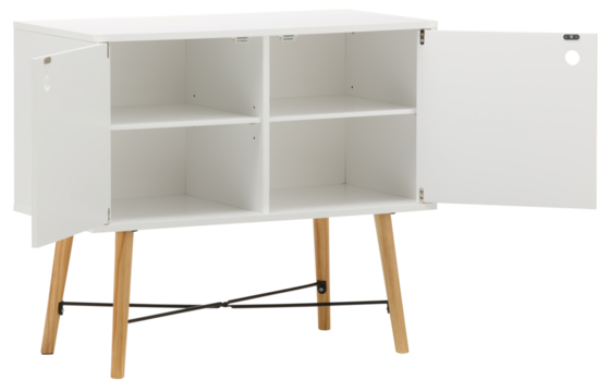 Square wooden cabinet with open lid cut out isolated transparent background