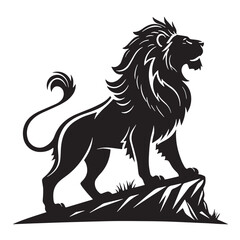 black leo Silhouette Vector, High Quality Illustration on White Background